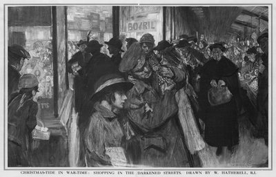 Navidad en tiempos de guerra: Compras en las calles oscurecidas de William (after) Hatherell