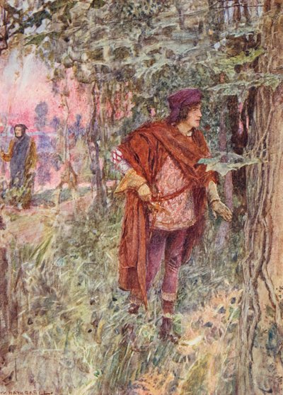 Romeo y Julieta de Shakespeare: Acto I, Escena I (litografía en color) de William (after) Hatherell