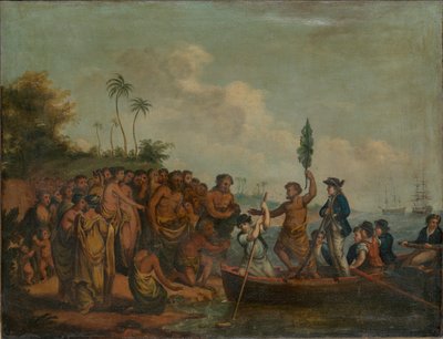 Desembarco del Capitán Cook en Middleburg, Islas Amistosas de William (after) Hodges