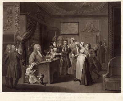 Una Mujer Jurando a su Hijo a un Ciudadano Grave de William (after) Hogarth