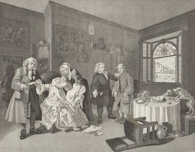 Matrimonio a la moda de William (after) Hogarth