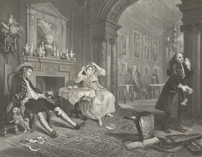 El matrimonio a la moda de William (after) Hogarth