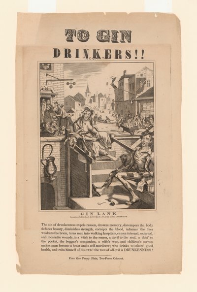 Advertencia a los bebedores de ginebra de William (after) Hogarth