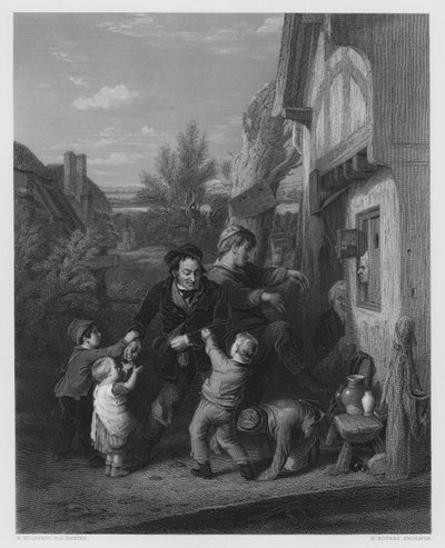 Tiempo de feria, del cuadro en la Galería Vernon (grabado) de William (after) Mulready