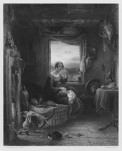 El esperado en casa, del cuadro en la Colección Real de William (after) Mulready