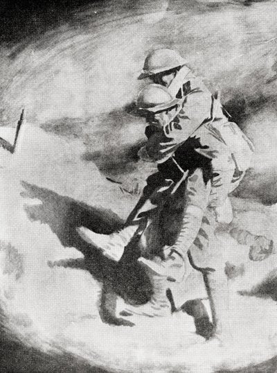 Poilu y Tommy según la pintura de Sir William Orpen. de William (after) Orpen