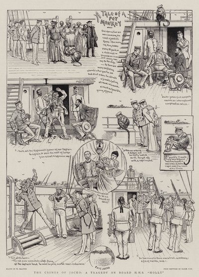 Los Crímenes de Jocko, una Tragedia a Bordo del HMS "Holly" (grabado) de William (after) Ralston