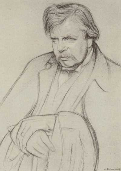 GK Chesterton (lito) de William (after) Rothenstein