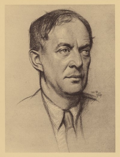 Retrato de Walter de la Mare (litografía) de William (after) Rothenstein