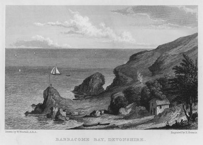 Bahía de Babbacome, Devonshire (grabado) de William (after) Westall