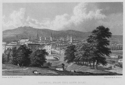 Bristol, desde la carretera de Bath (grabado) de William (after) Westall