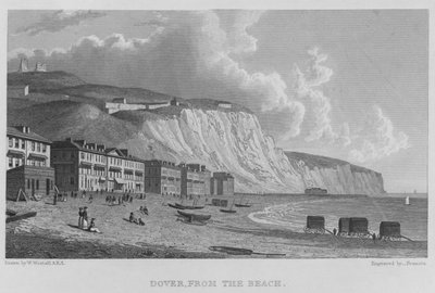Dover, desde la Playa (grabado) de William (after) Westall