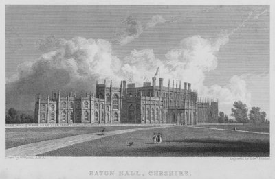 Eaton Hall, Cheshire (grabado) de William (after) Westall