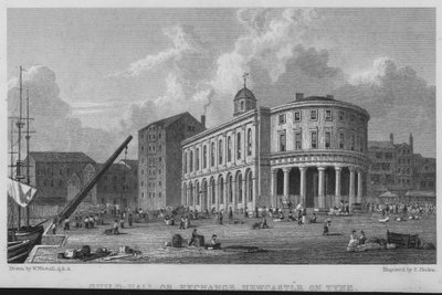 Guild-Hall o Exchange, Newcastle on Tyne (grabado) de William (after) Westall