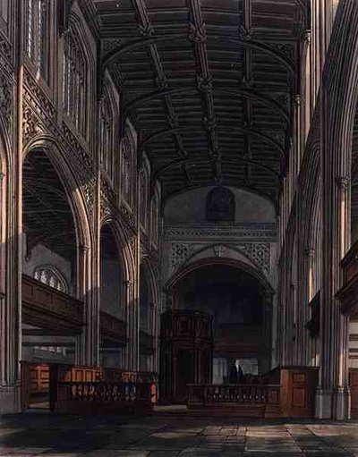 Interior de la Iglesia de Santa María, Cambridge, de 