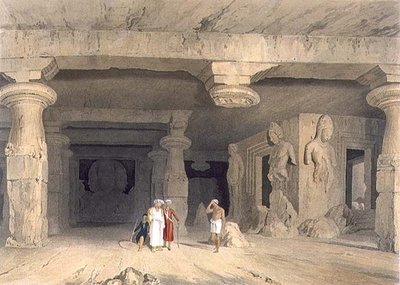 Interior del Gran Templo de la Cueva de Elephanta, cerca de Bombay, en 1803, de Volumen II de 