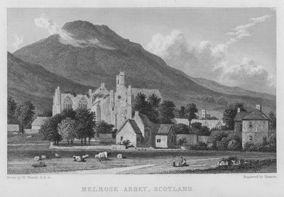 Abadía de Melrose, Escocia (grabado) de William (after) Westall
