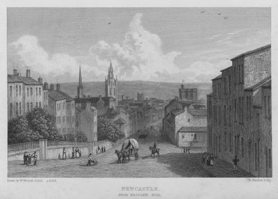 Newcastle, desde Westgate Hill de William (after) Westall