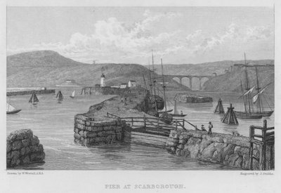 Muelle en Scarborough (grabado) de William (after) Westall
