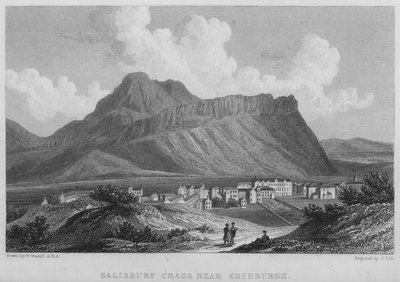Salisbury Crags cerca de Edimburgo de William (after) Westall