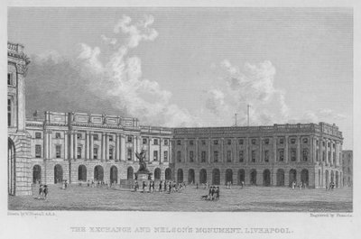 El intercambio y el monumento a Nelson, Liverpool de William (after) Westall