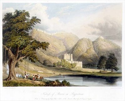 La Fortaleza de Bowrie en Rajpootana, dibujada por el Capitán Charles Auber del Departamento del Cuartel General en Ceilán, del Volumen I de 