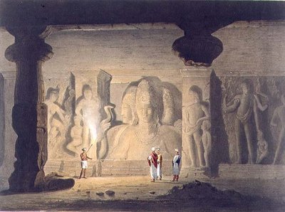 La Gran Triada en el Templo de la Cueva de Elephanta, cerca de Bombay, en 1803, del Volumen II de 