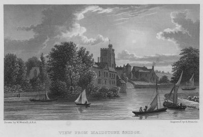 Vista desde el Puente de Maidstone (grabado) de William (after) Westall