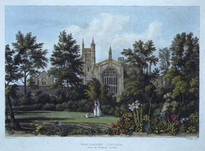 Winchester College desde el jardín del guardián, de 
