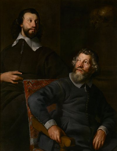 Retrato de dos caballeros, llamados Nicholas Stone y su hijo de William (attr. to) Dobson