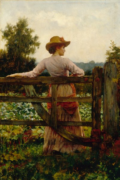 El Lugar de la Cita, Mujer Apoyada en la Puerta de William A. Breakspeare