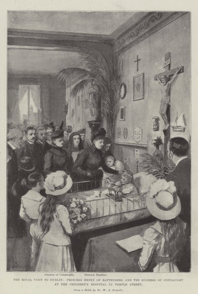 La Visita Real a Dublín, la Princesa Enrique de Battenberg y la Duquesa de Connaught en el Hospital Infantil de Temple Street de William A. Donnelly