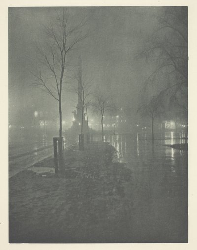 Noche lluviosa, Columbus Circle, Nueva York de William A. Fraser
