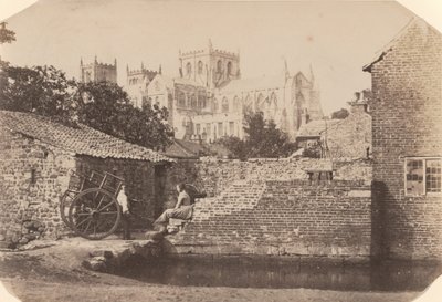 Catedral de Ripon desde el sureste, junto al río Skell,c. 1855 (foto) de William A. Pumphrey