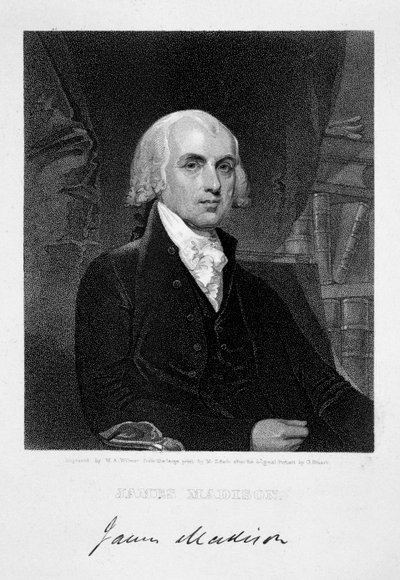 James Madison, 4º Presidente de los Estados Unidos de América, siglo XIX de William A Wilmer