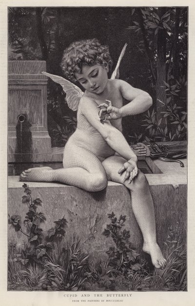 Cupido y la Mariposa de William Adolphe (after) Bouguereau