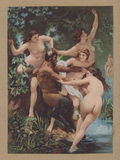 Sátiro y ninfas de William Adolphe (after) Bouguereau