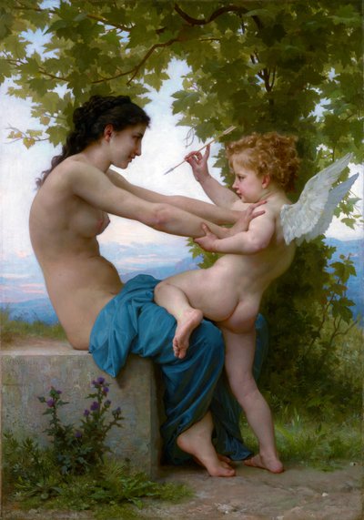 Una joven que se defiende de Eros de William Adolphe Bouguereau