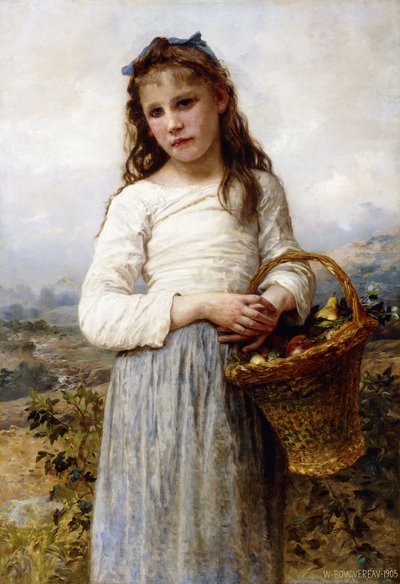 Una joven con una cesta de frutas, 1905 de William Adolphe Bouguereau