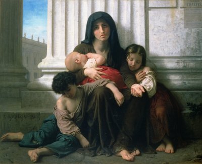 Caridad o La familia indigente, 1865 de William Adolphe Bouguereau
