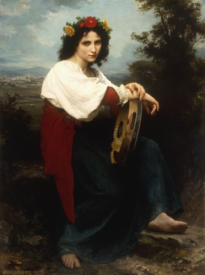 Mujer italiana con pandereta, 1872 de William Adolphe Bouguereau