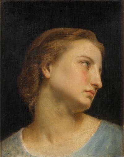 Estudio de la Cabeza de una Mujer de William Adolphe Bouguereau
