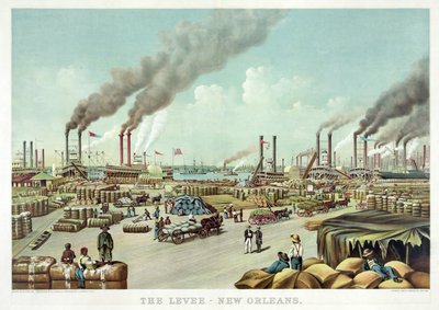 El dique, Nueva Orleans, pub. Currier & Ives de William Aiken Walker