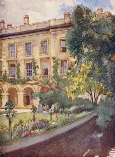 Magdalen College New Buildings adjoining Magdalen groves (litografía en color) de William Ainsworth Wildman