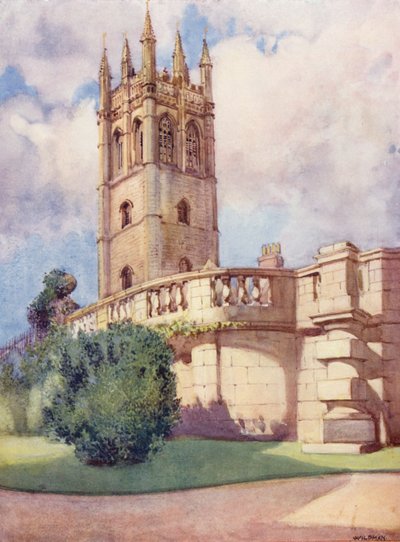 Torre de la Magdalena desde el Jardín Botánico (litografía en color) de William Ainsworth Wildman