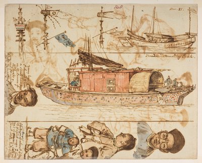 140 basura viajera del mandarín, de un álbum de 372 dibujos de paisajes, costas, disfraces y la vida cotidiana realizados durante la embajada de Lord Macartney ante el emperador de China, entre 1792 y 1794 (lápiz y acuarela sobre papel) de William Alexander
