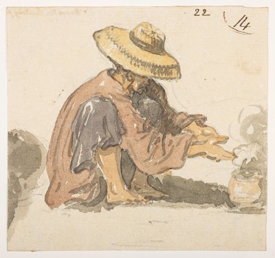 22 Hombre, probablemente de Turon Bay.  de un álbum de 372 dibujos de paisajes, costas, disfraces y la vida cotidiana realizados durante la embajada de Lord Macartney ante el emperador de China, entre 1792 y 1794 (lápiz y acuarela sobre papel) de William Alexander