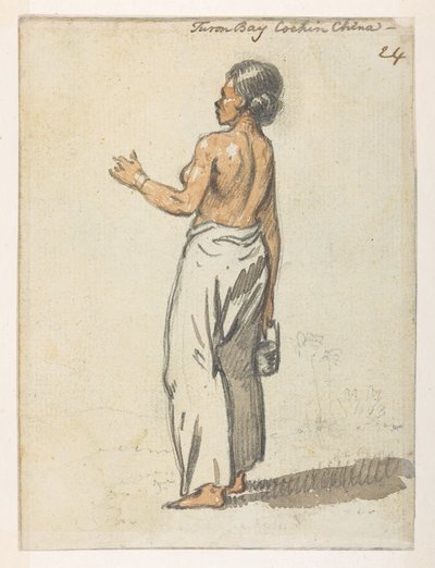 24 Mujer de ‘Turon Bay, Cochin China,’  de un álbum de 372 dibujos de paisajes, costas, disfraces y la vida cotidiana realizados durante la embajada de Lord Macartney ante el emperador de China, entre 1792 y 1794 (lápiz y acuarela sobre papel) de William Alexander