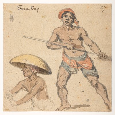 27 Dos hombres de ‘Turon Bay’.  de un álbum de 372 dibujos de paisajes, costas, disfraces y la vida cotidiana realizados durante la embajada de Lord Macartney ante el emperador de China, entre 1792 y 1794 (lápiz y acuarela sobre papel) de William Alexander