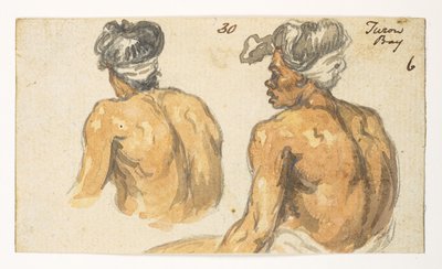 30 Dos hombres de ‘Turon Bay’.  de un álbum de 372 dibujos de paisajes, costas, disfraces y la vida cotidiana realizados durante la embajada de Lord Macartney ante el emperador de China, entre 1792 y 1794 (lápiz y acuarela sobre papel) de William Alexander